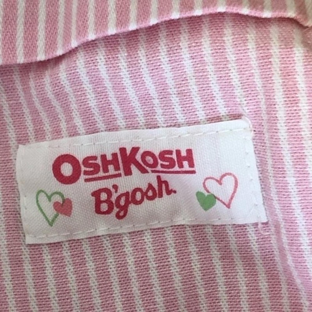Oshkosh pink striped 24 months overall shorts baby‎ - Picture 6 of 7